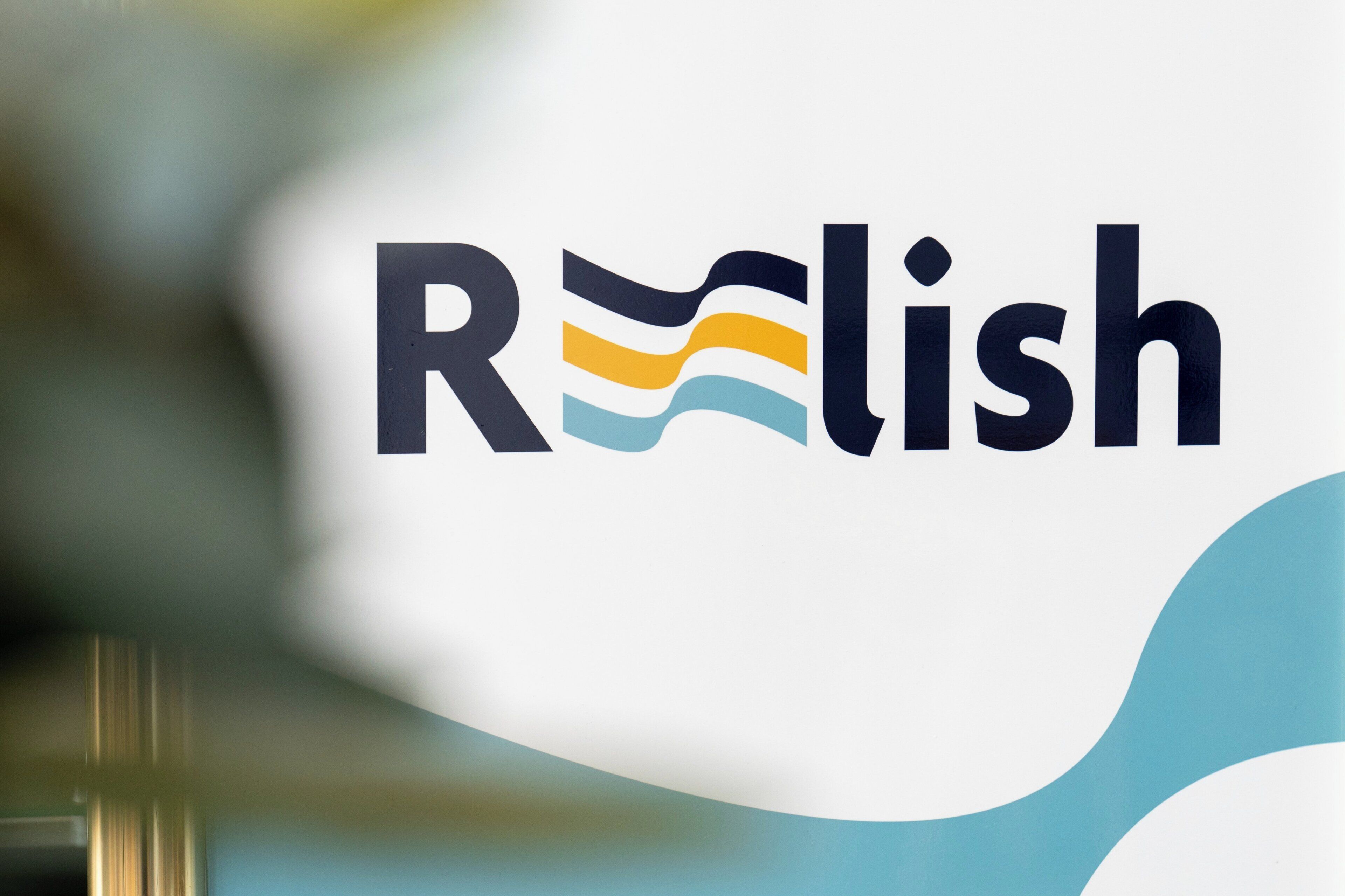 A logo with the word 'R' and a stylized 'l' with a wave design.