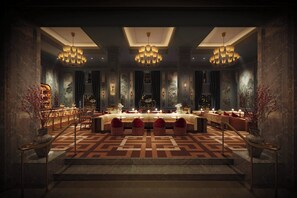 A luxurious lobby with a central seating area, chandeliers, and a patterned floor. - The Ritz-Carlton, San Francisco (San Francisco)