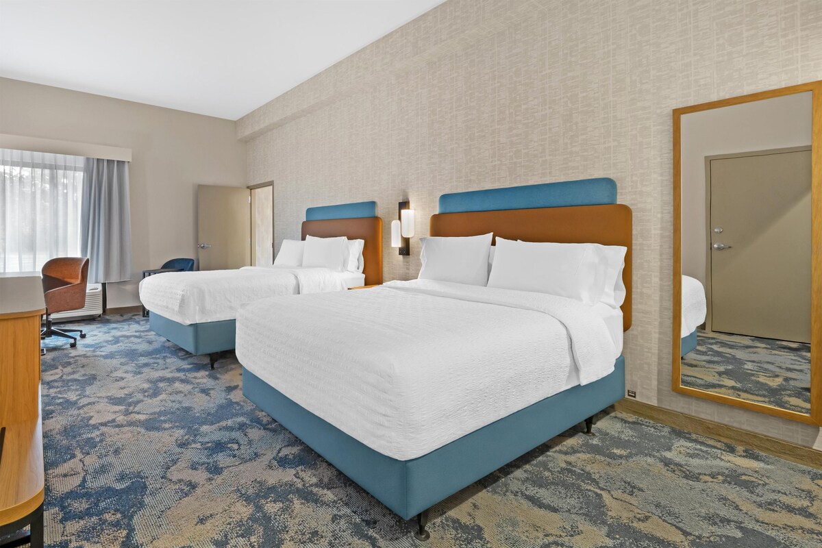 Room, 2 Double Beds, Accessible, Non Smoking | Down comforters, pillowtop beds, blackout drapes, iron/ironing board