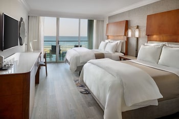 Room, 2 Queen Beds, Balcony, Oceanfront (Oceanfront, Balcony) | Pillowtop beds, in-room safe, desk, laptop workspace at The Westin Hilton Head Island Resort & Spa