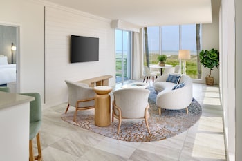 Pillowtop beds, in-room safe, desk, laptop workspace at The Westin Hilton Head Island Resort & Spa