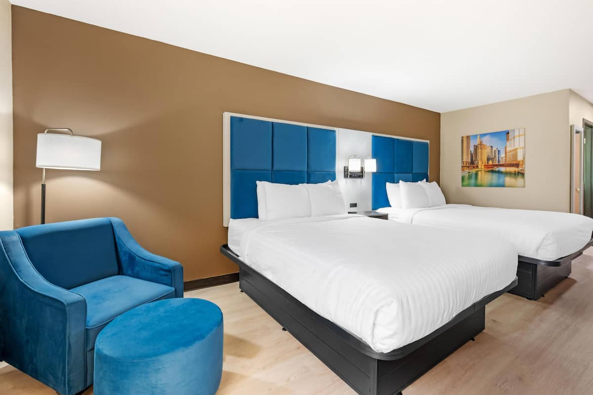 Standard Room, 2 Queen Beds, Non Smoking, Refrigerator & Microwave