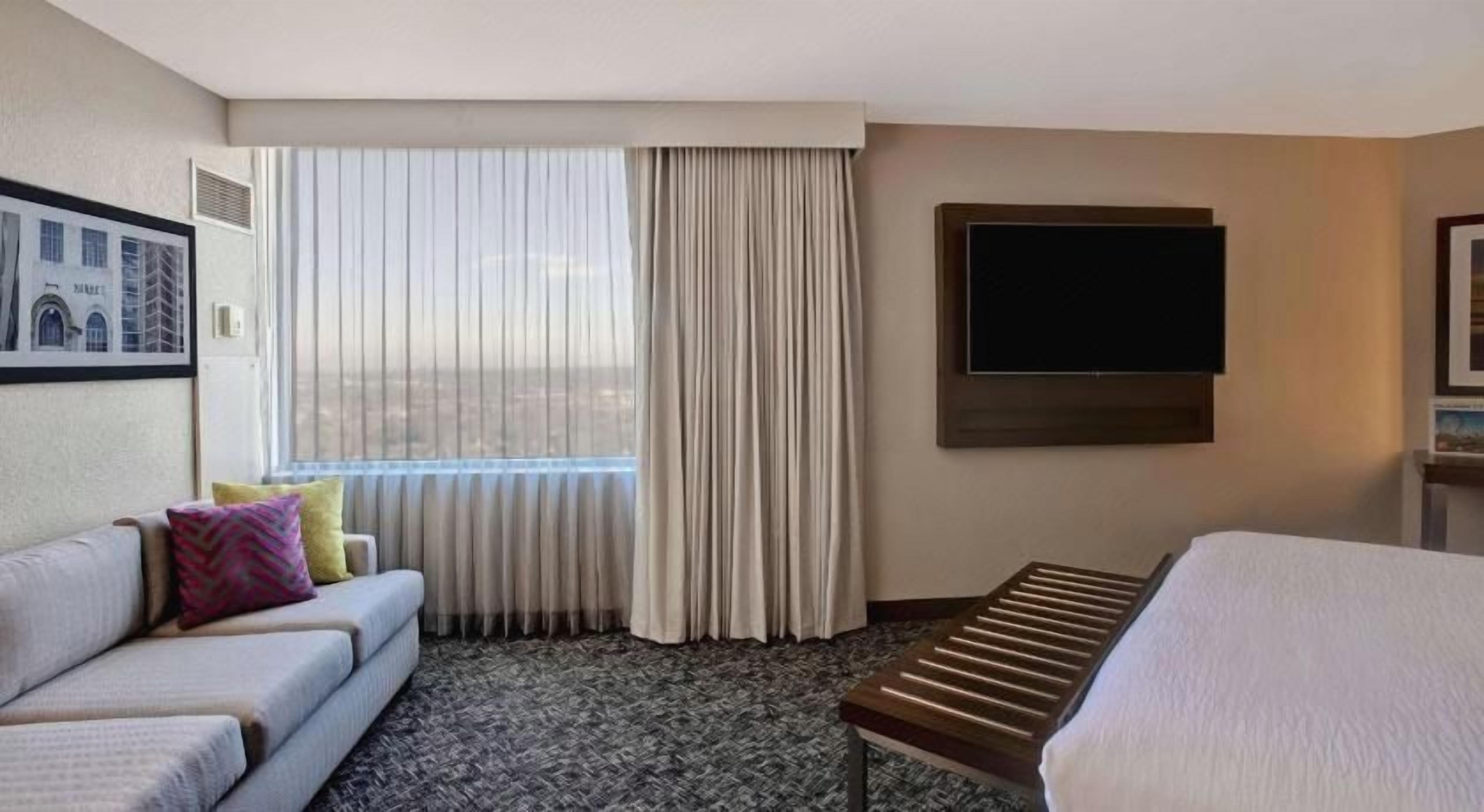 Hypo-allergenic bedding, pillow-top beds, in-room safe, desk