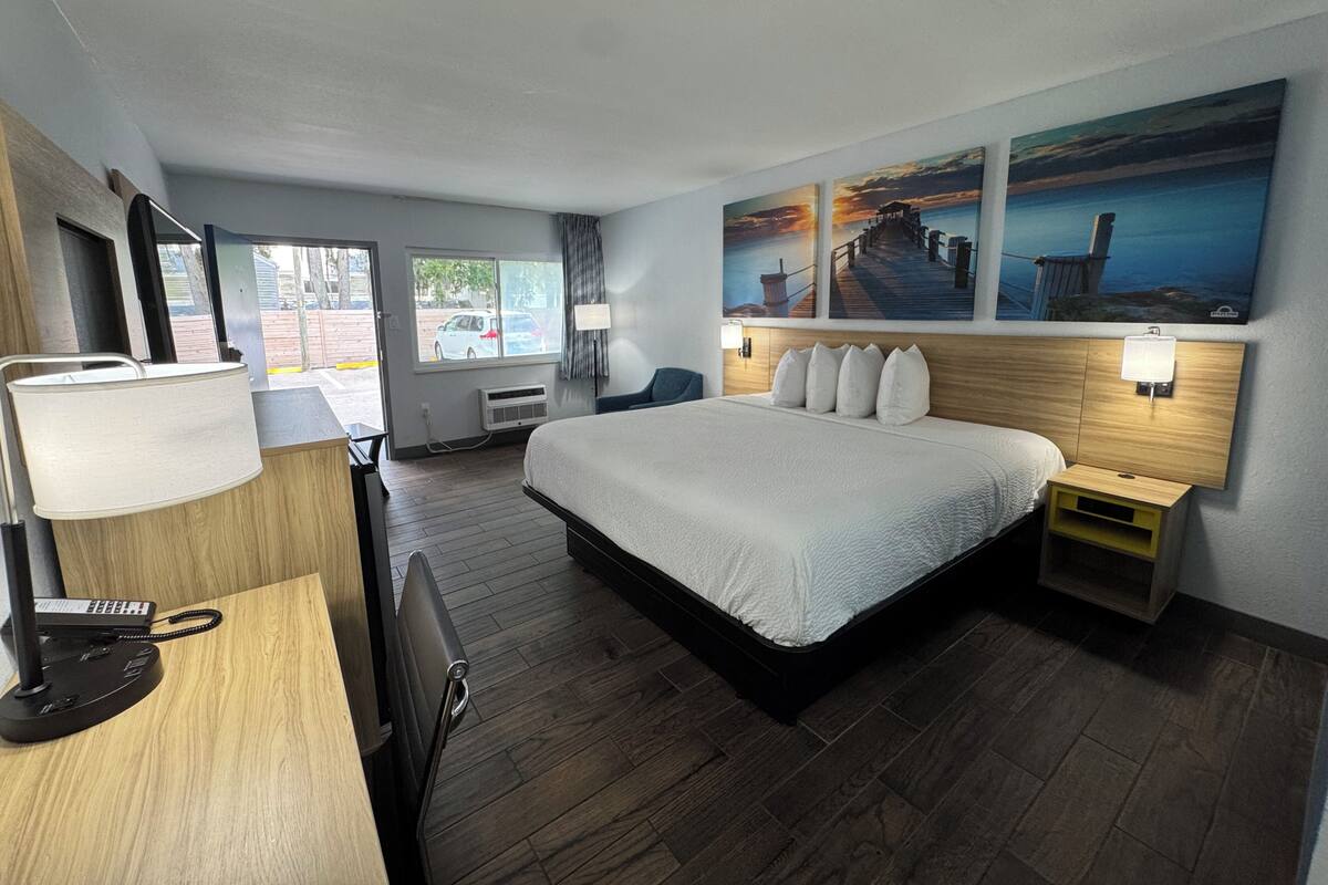 Room, 1 King Bed, Non Smoking | Desk, blackout drapes, WiFi (free), bed sheets
