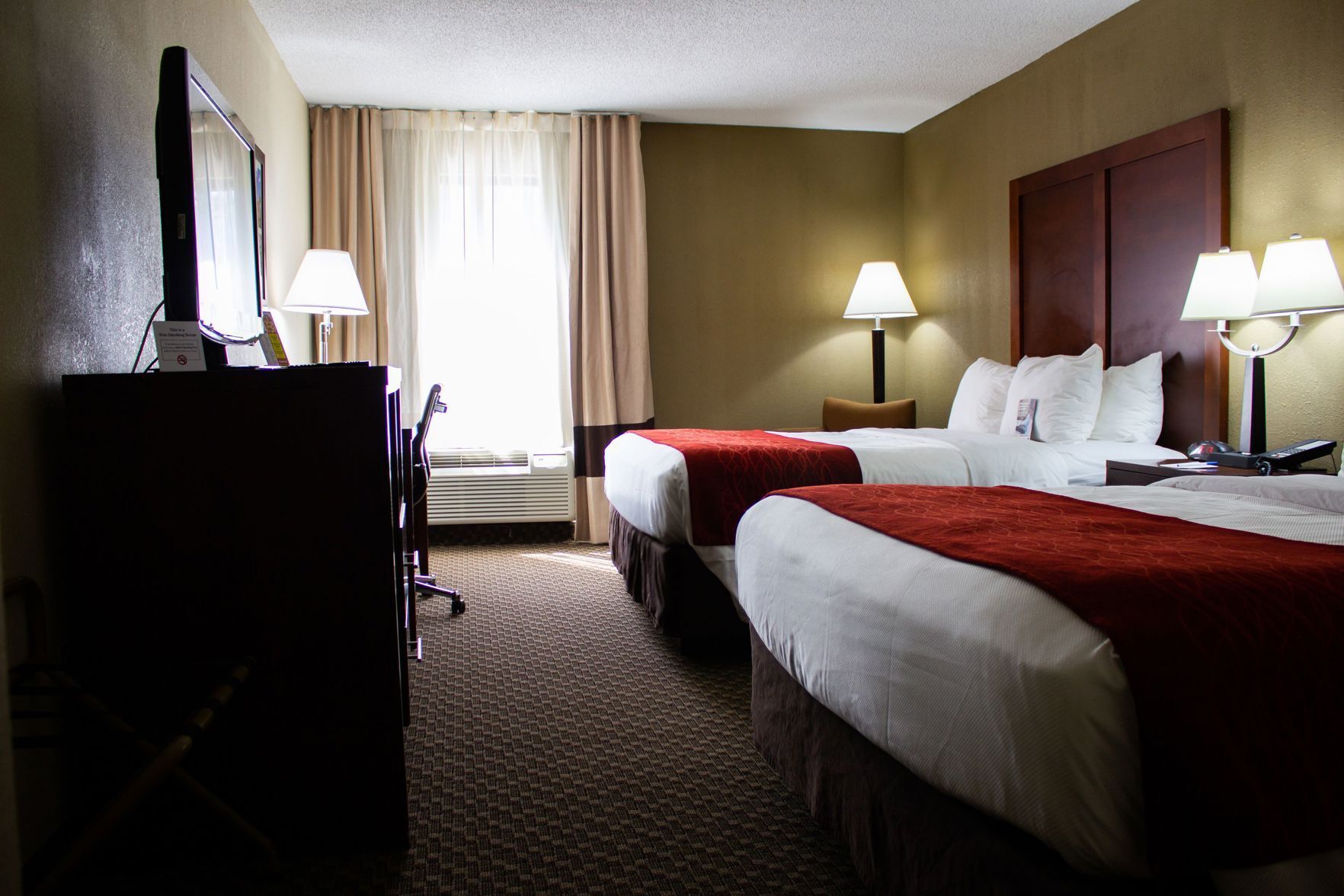 In-room safe, desk, iron/ironing board, free cribs/infant beds