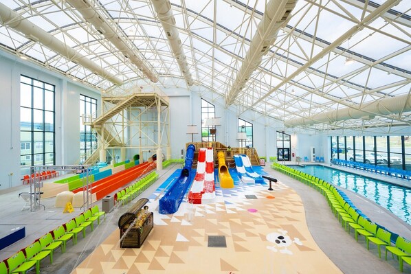 Indoor pool, seasonal outdoor pool, pool cabanas (surcharge)