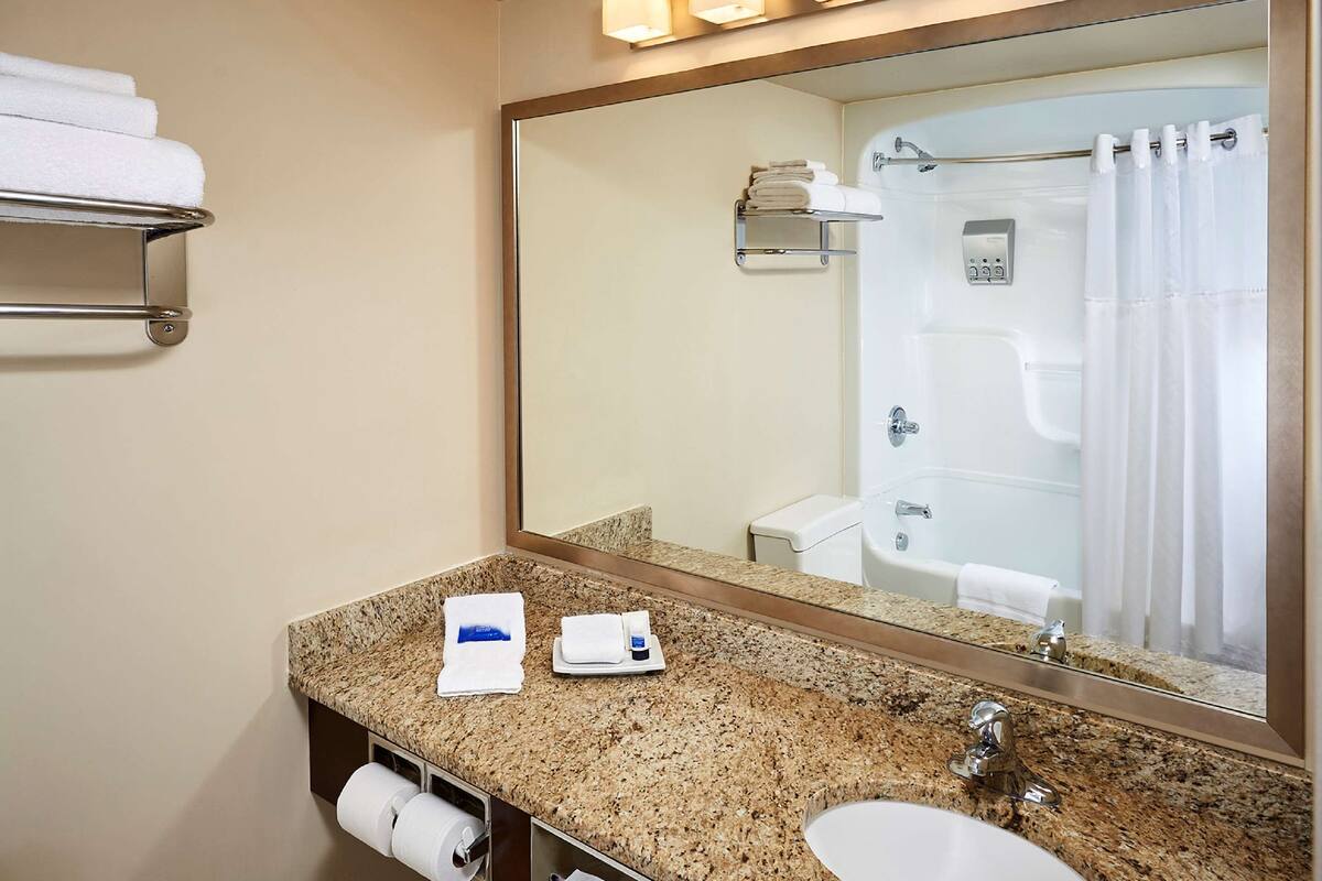 laptop workspace, blackout curtains, iron/ironing board, free wifi