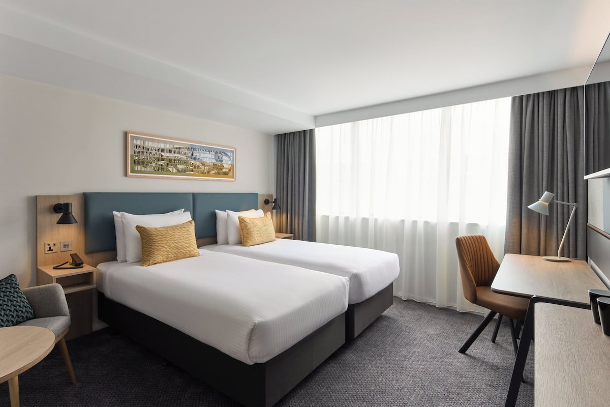 In-room safe, desk, laptop workspace, blackout drapes