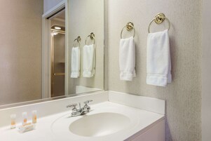 Free toiletries, hair dryer, towels