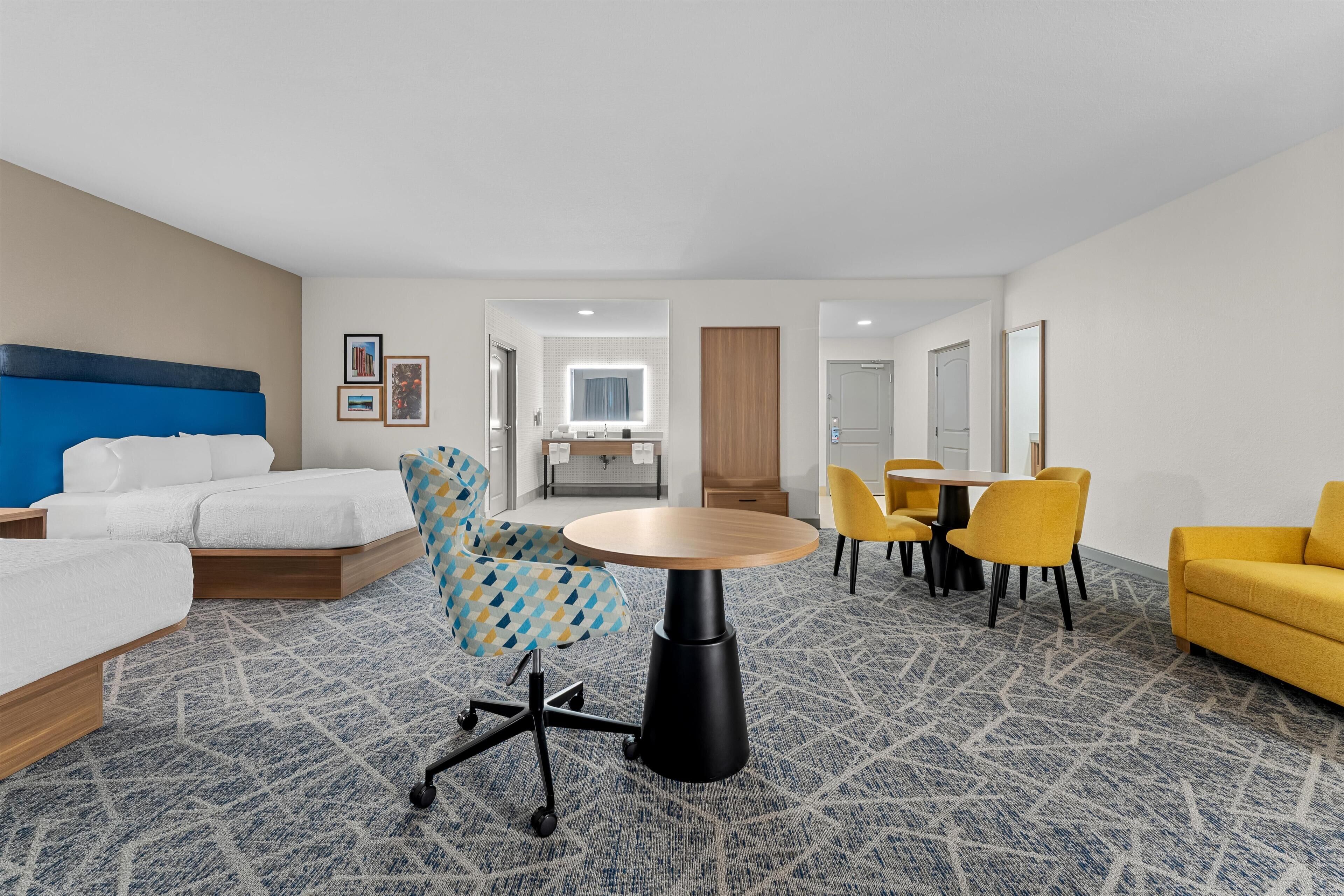 Suite | Laptop workspace, blackout curtains, iron/ironing board