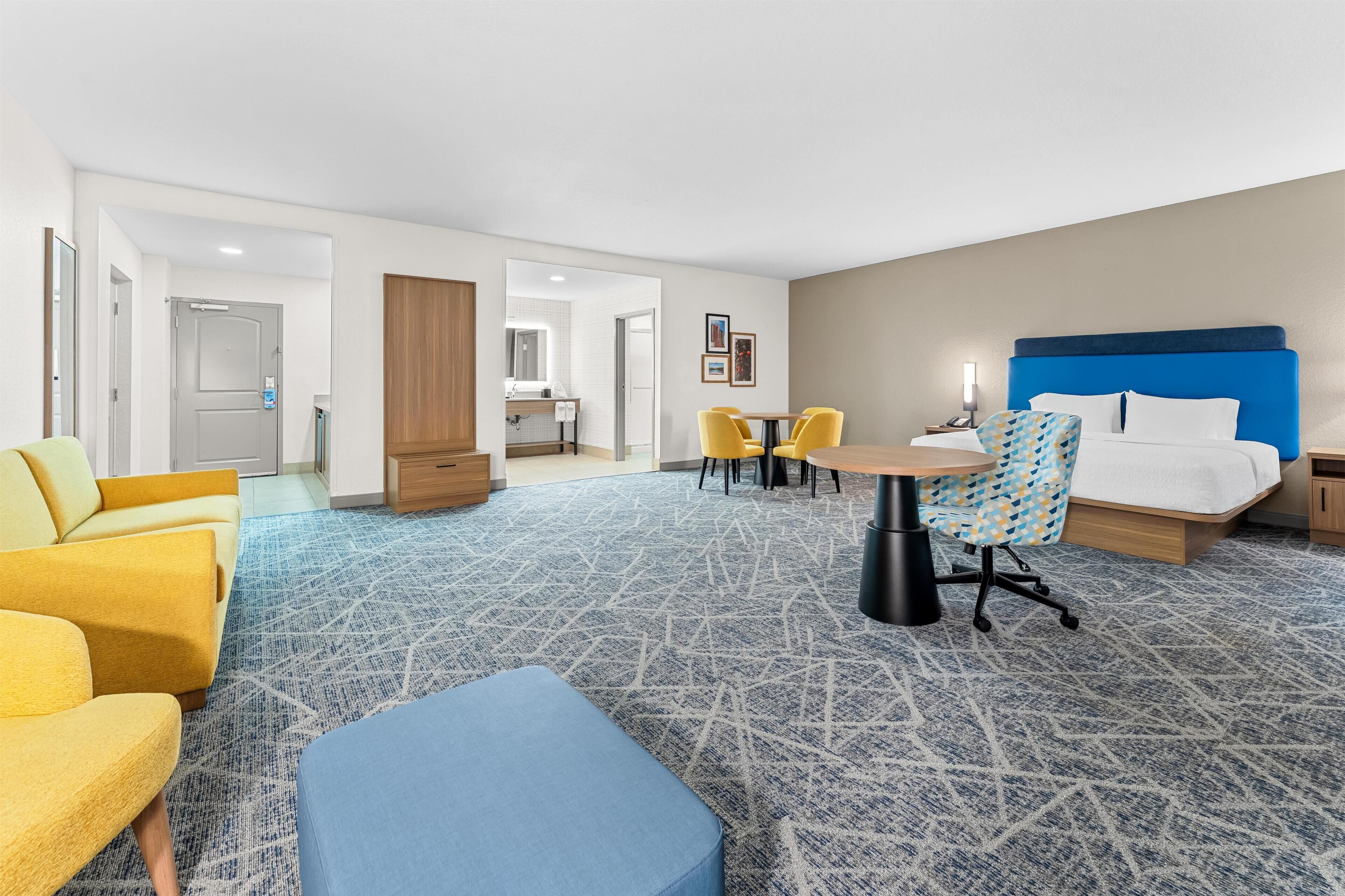 One Large King Studio Suite | Laptop workspace, blackout curtains, iron/ironing board