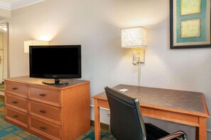 Premium bedding, pillow-top beds, desk, blackout curtains