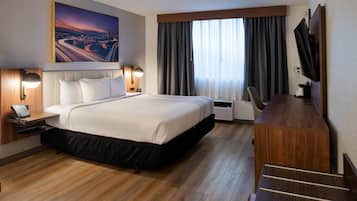 Premium bedding, pillow-top beds, desk, blackout curtains