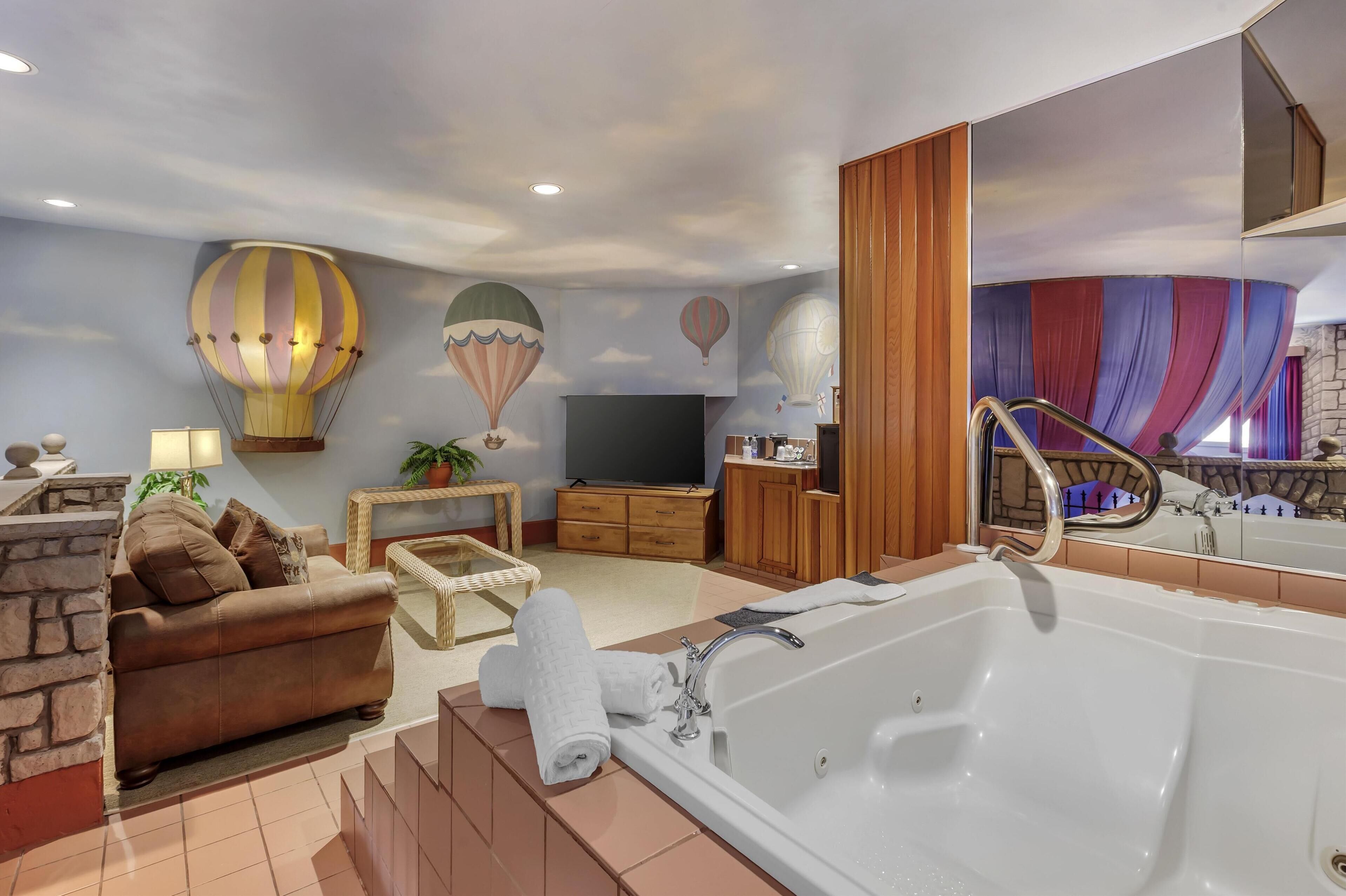 flights of fantasy suite, 1 queen bed, non smoking, jetted tub | 1 bedroom, premium bedding, pillow-top beds, in-room safe