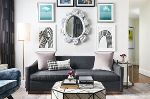 Suite (The Gallery) | Living area | 50-inch LCD TV with digital channels, TV, iPod dock