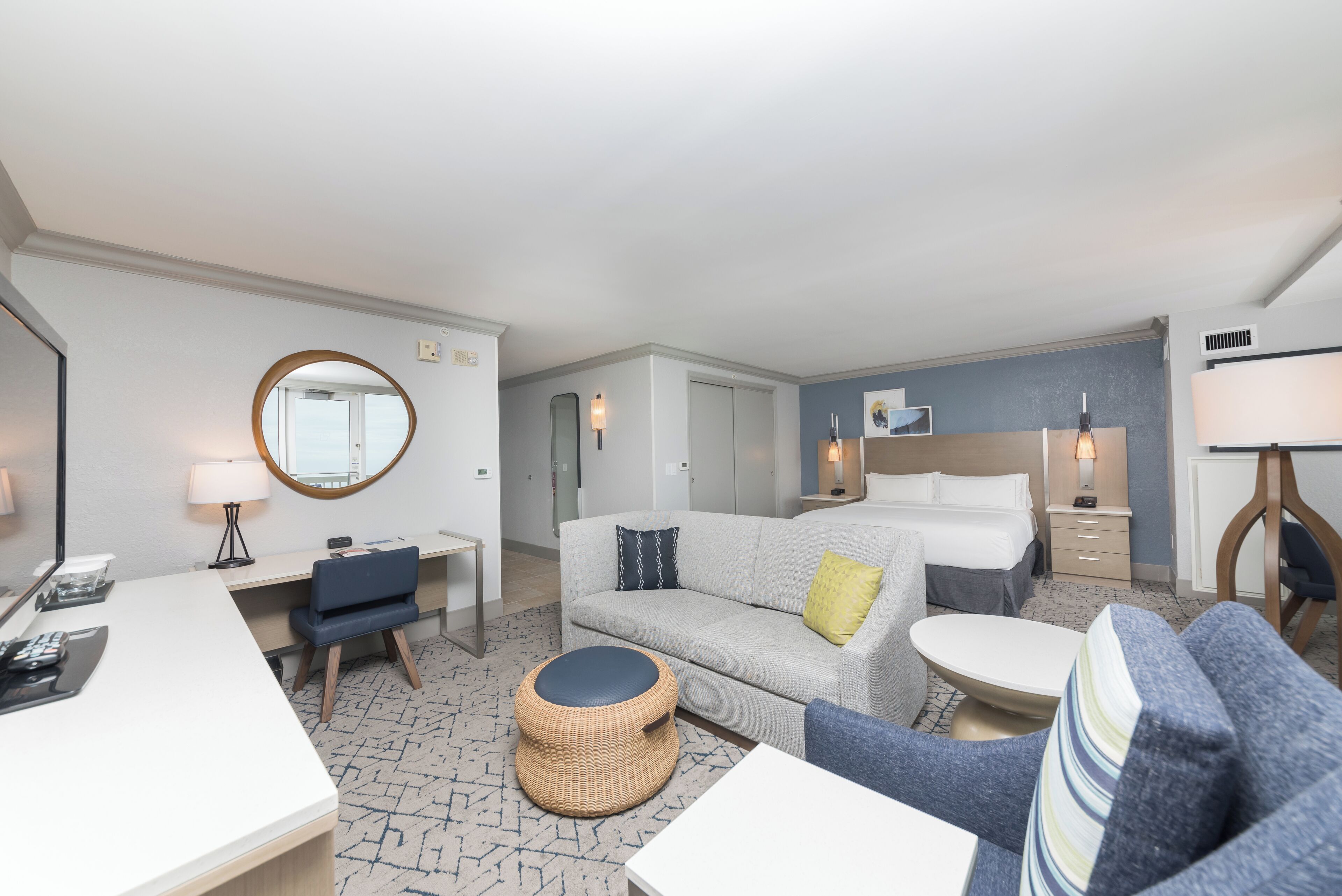 Suite, 1 King Bed, Accessible (Mobility & Hearing, Roll-in Shower) | 1 bedroom, premium bedding, down comforters, in-room safe