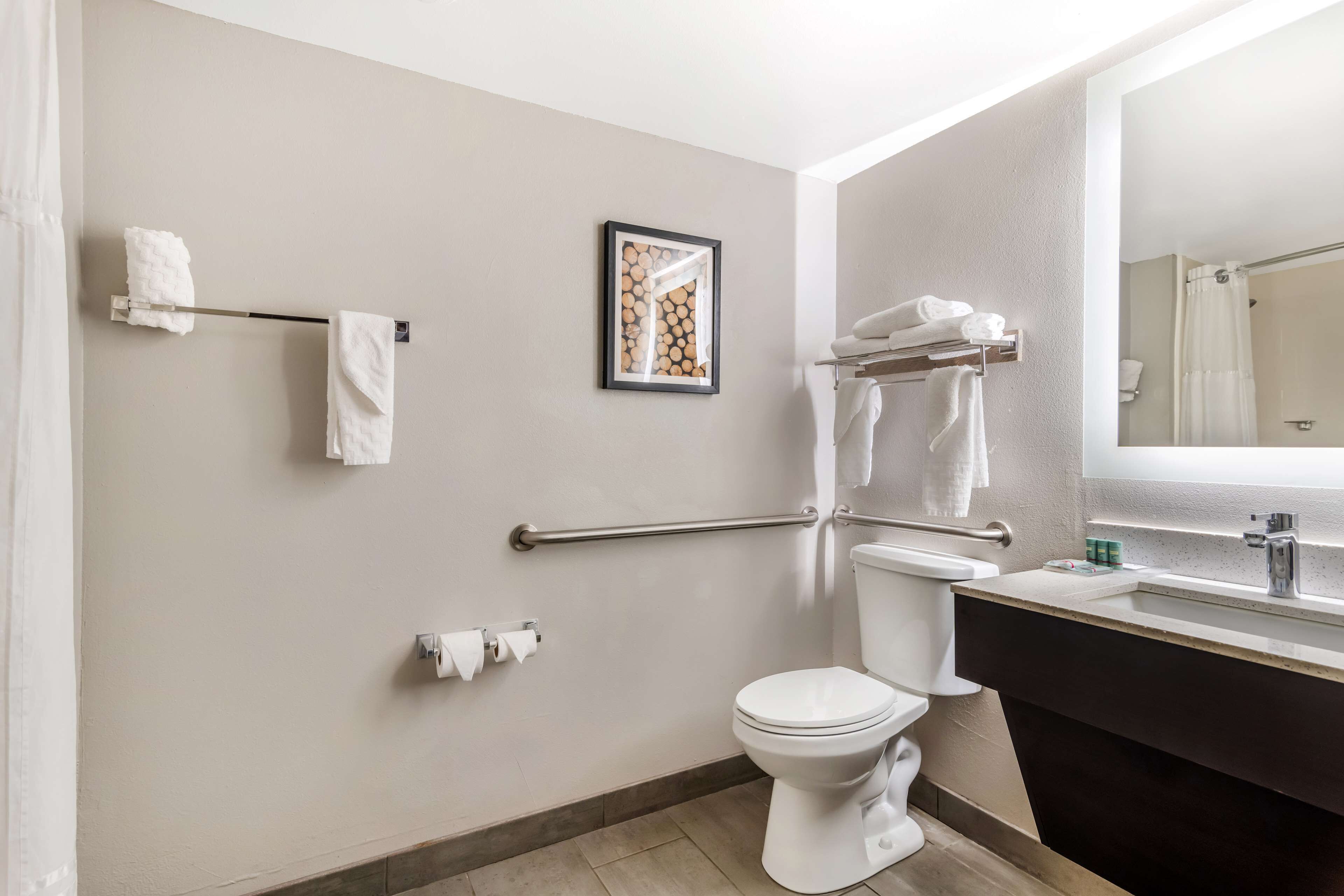 free toiletries, hair dryer, towels, soap