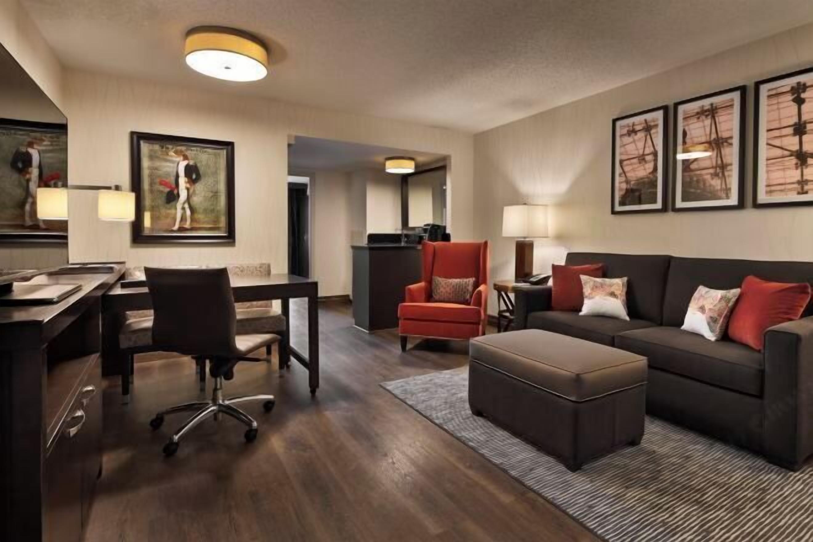 45-inch flat-screen TV with cable channels