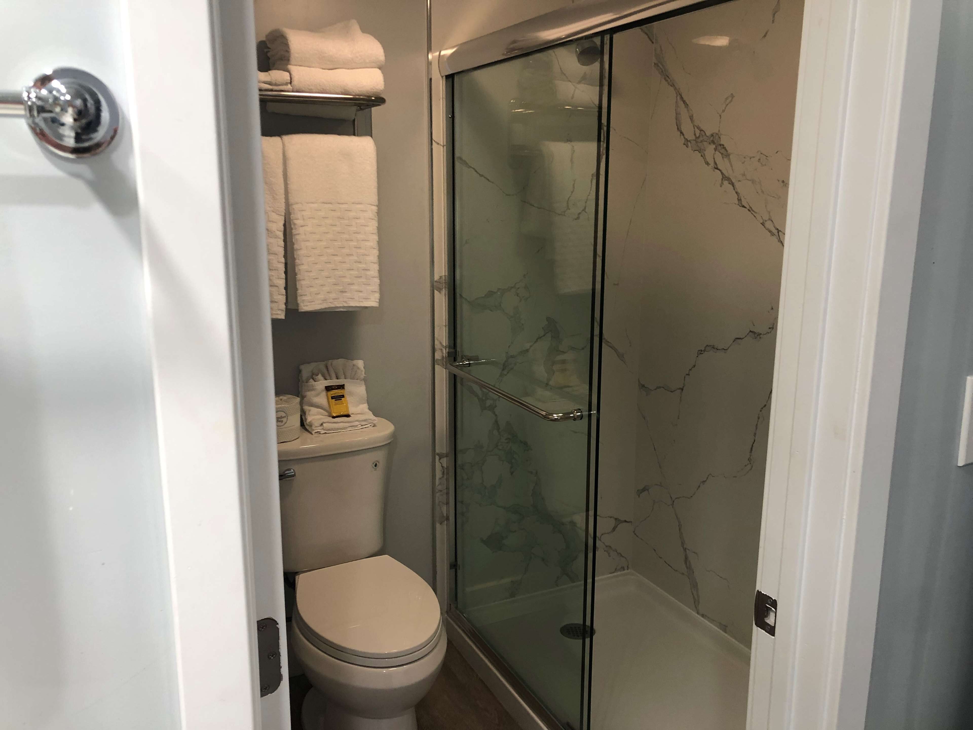 standard room, 1 king bed, non smoking, jetted tub | bathroom | free toiletries, hair dryer, towels, soap