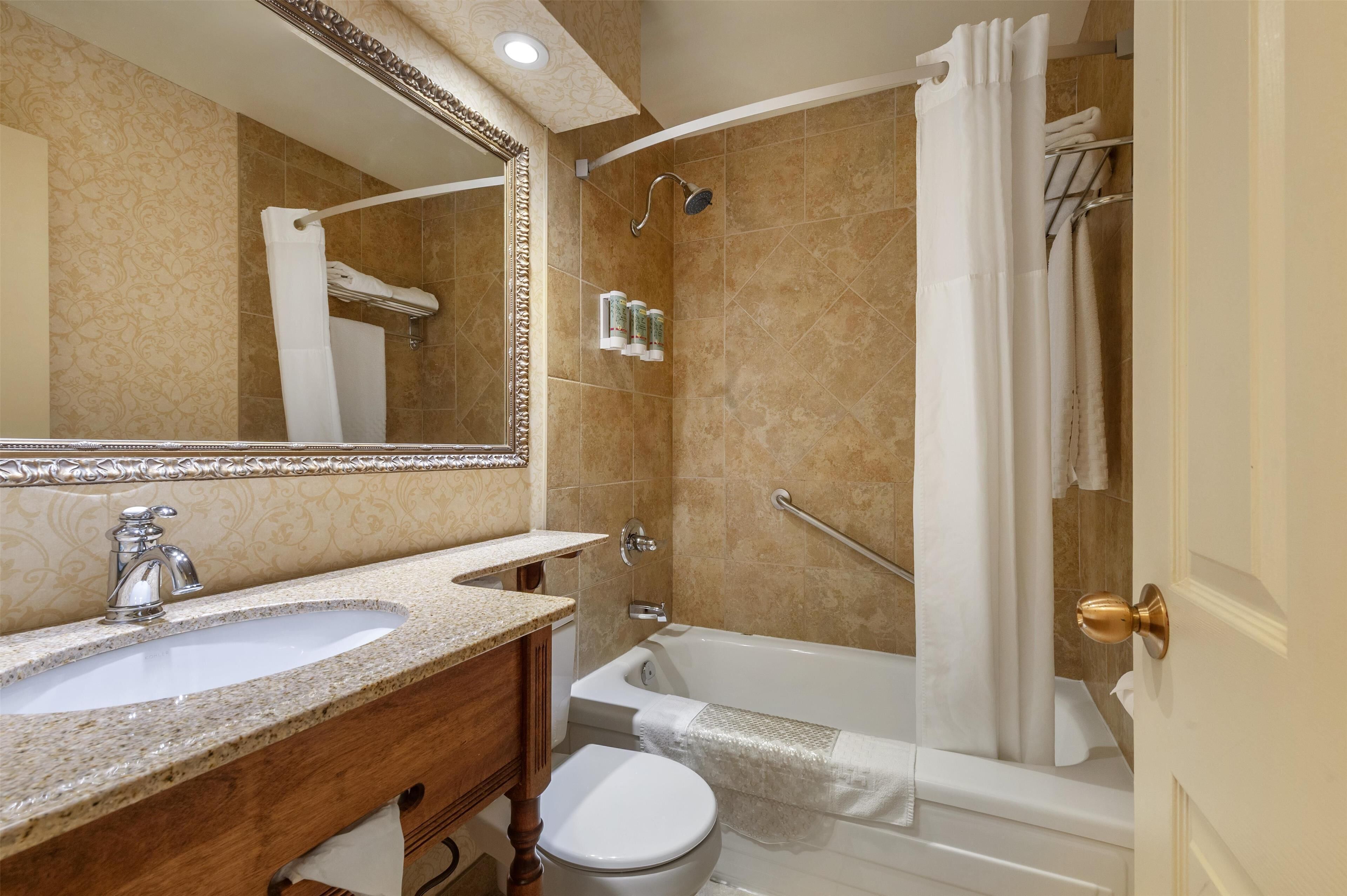 free toiletries, hair dryer, towels, soap