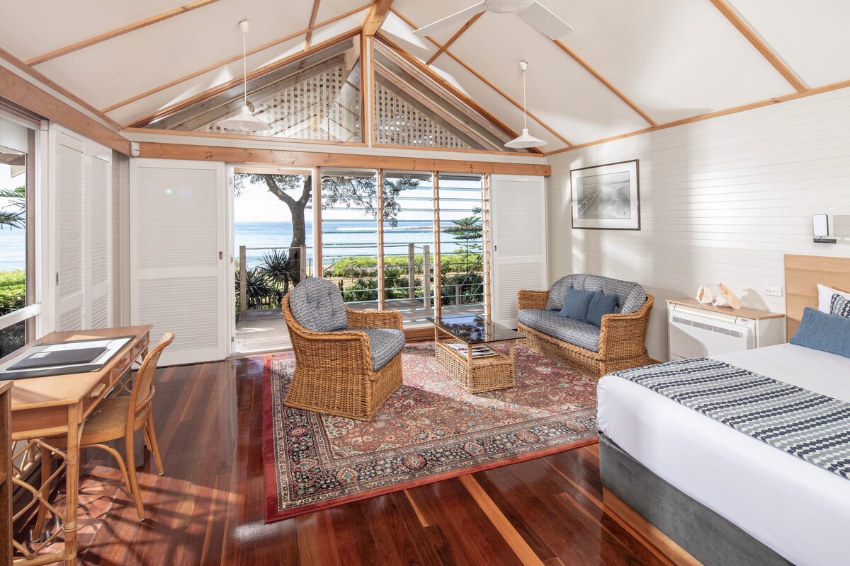 Beachfront Bungalow | Pillowtop beds, in-room safe, desk, iron/ironing board