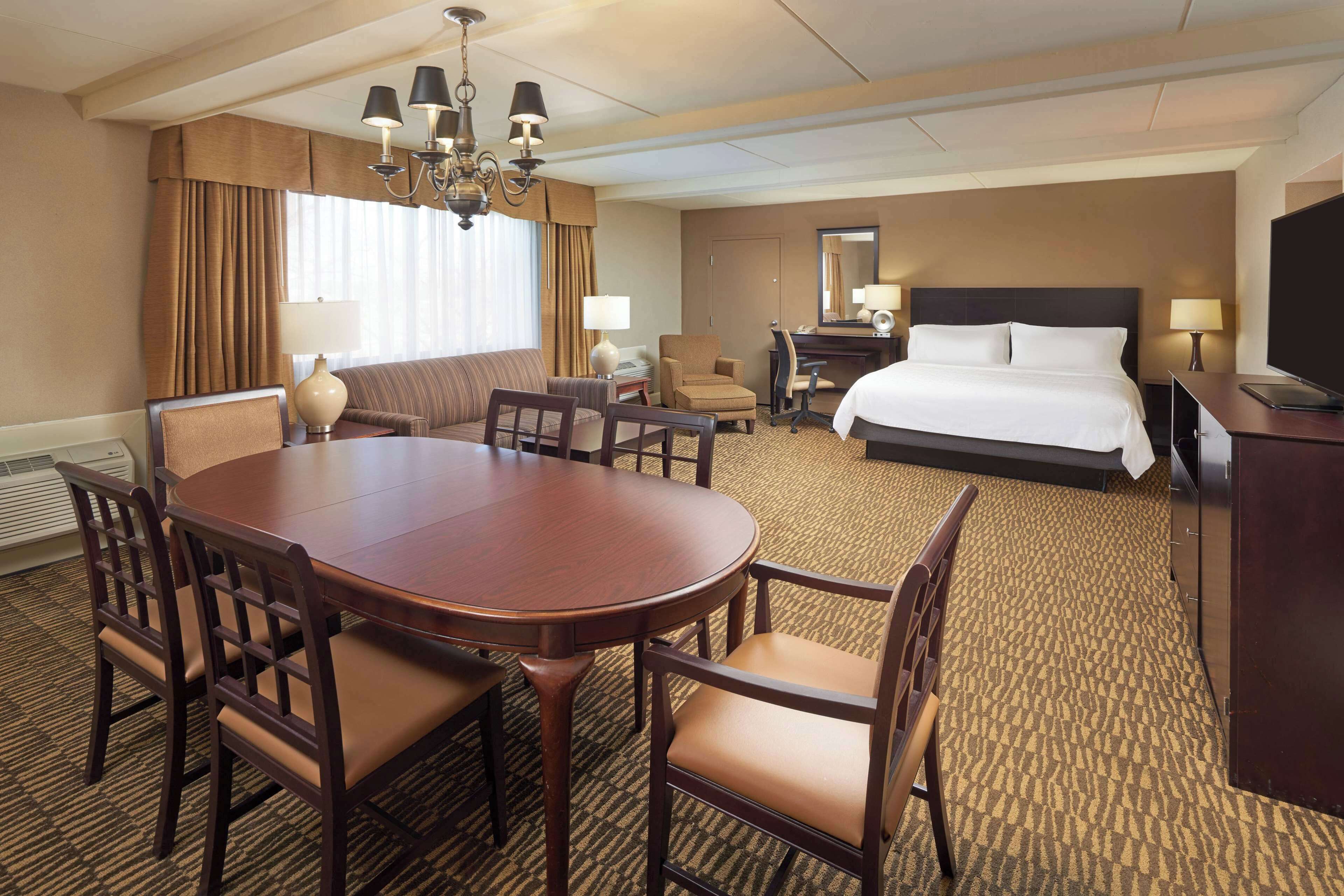 suite, 1 king bed with sofa bed, non smoking | desk, laptop workspace, blackout curtains, iron/ironing board