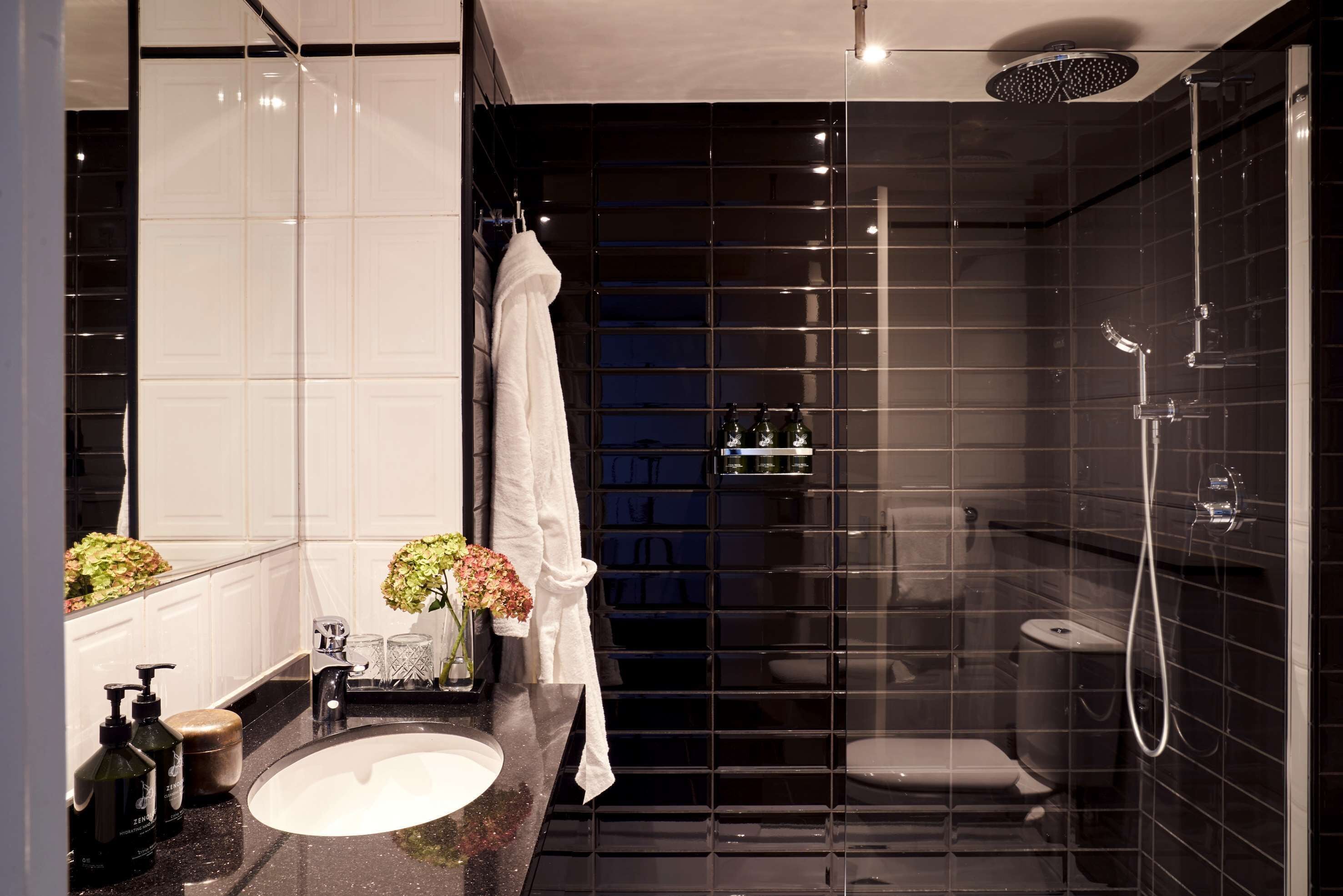 free toiletries, hair dryer, towels