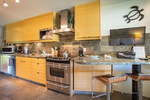 Studio, Partial Ocean View (Unit G109) | Private kitchen | Full-size fridge, microwave, oven, stovetop