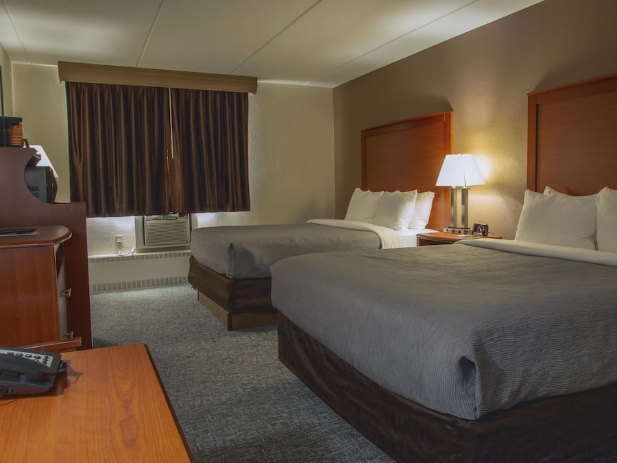 Down duvets, desk, blackout curtains, iron/ironing board