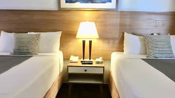 Standard Room, 2 Queen Beds | In-room safe, desk, blackout drapes, iron/ironing board