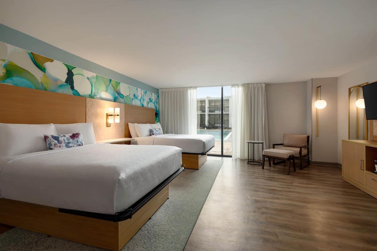 Room, 2 Queen Beds, Accessible, Non Smoking (Mobility, Bathtub w/ Grab Bars) | Premium bedding, pillowtop beds, in-room safe, desk