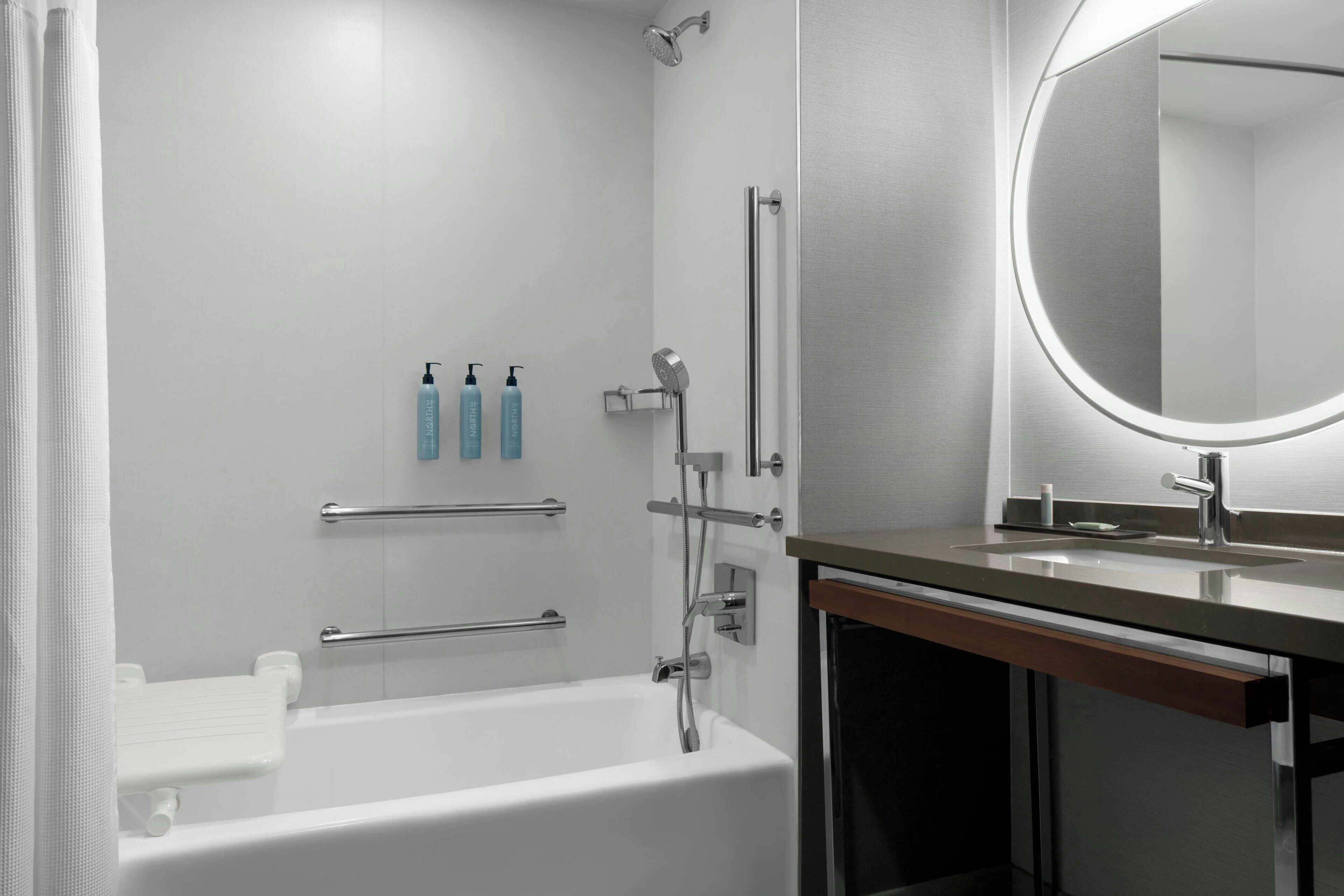 free toiletries, hair dryer, towels