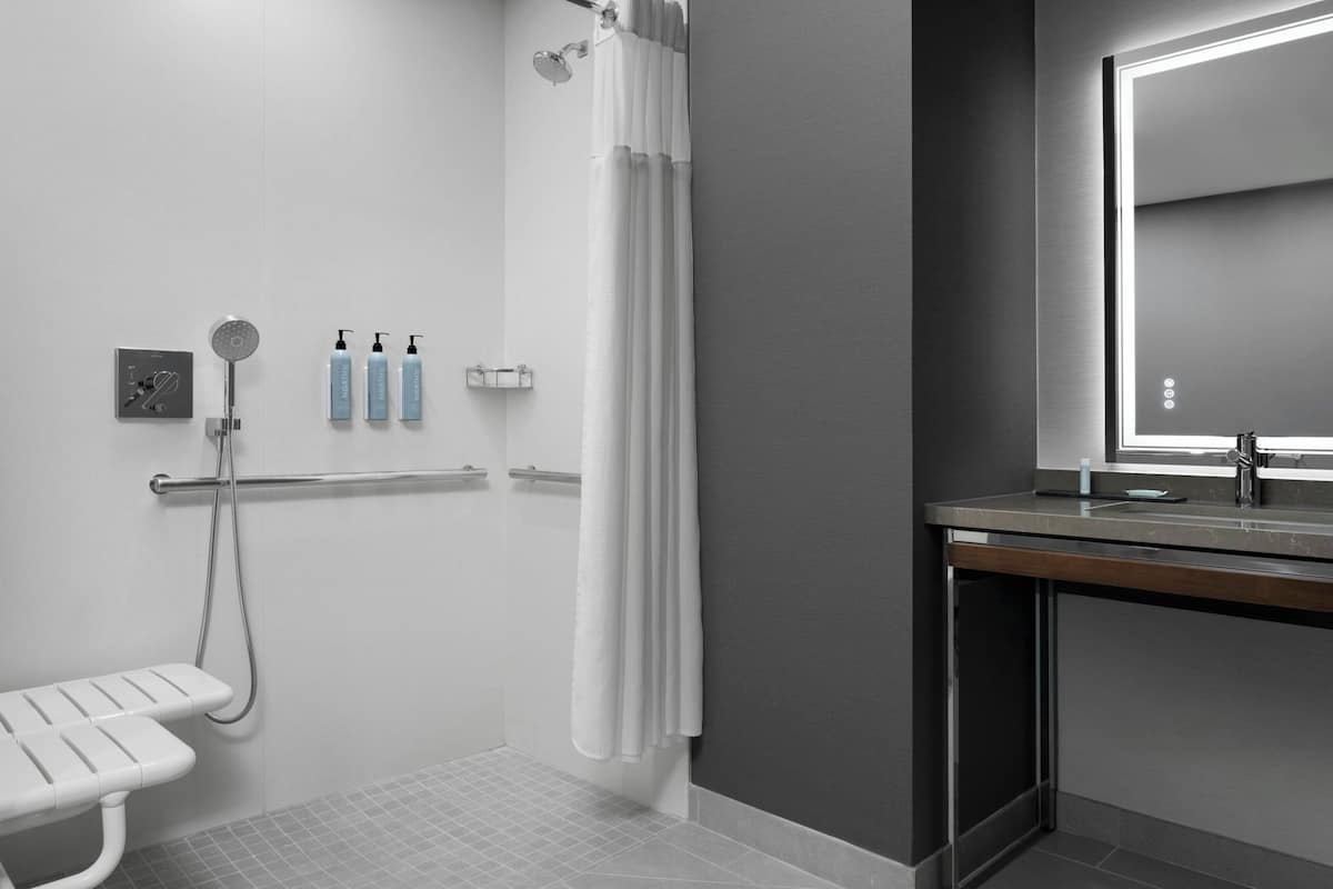 free toiletries, hair dryer, towels