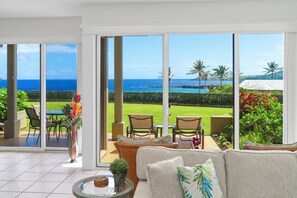 Villa, 1 Bedroom, Oceanfront (Bay 19G4 Gold ,1Bath) | Living area | 32-inch flat-screen TV with cable channels, TV - Kapalua Villas Maui (Lahaina)