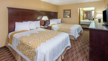 Double Room, 2 Double Beds | Free WiFi, bed sheets, alarm clocks