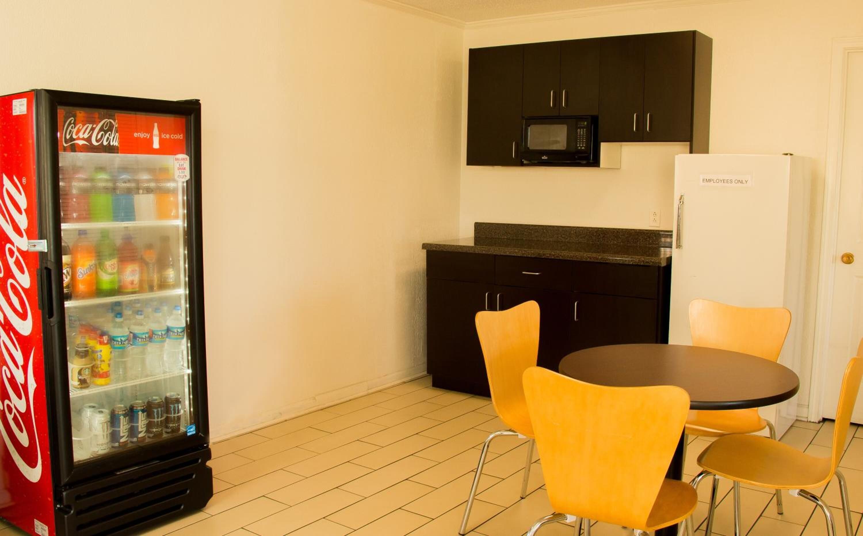 Mini-fridge, microwave