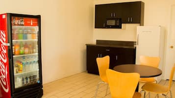 Mini-fridge, microwave