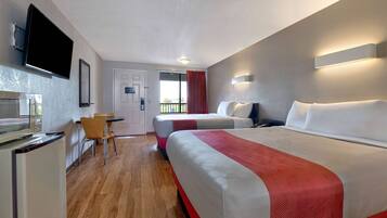 Blackout drapes, WiFi (free), bed sheets