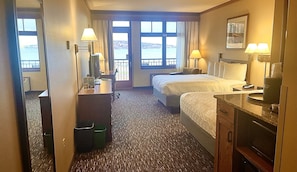 Room, 2 Queen Beds, Balcony, Lake View | In-room safe, desk, iron/ironing board, free cots/infant beds