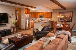 Condo, 2 Bedrooms, 2 Bathrooms | Living area | Smart TV, fireplace, DVD player, iPod dock