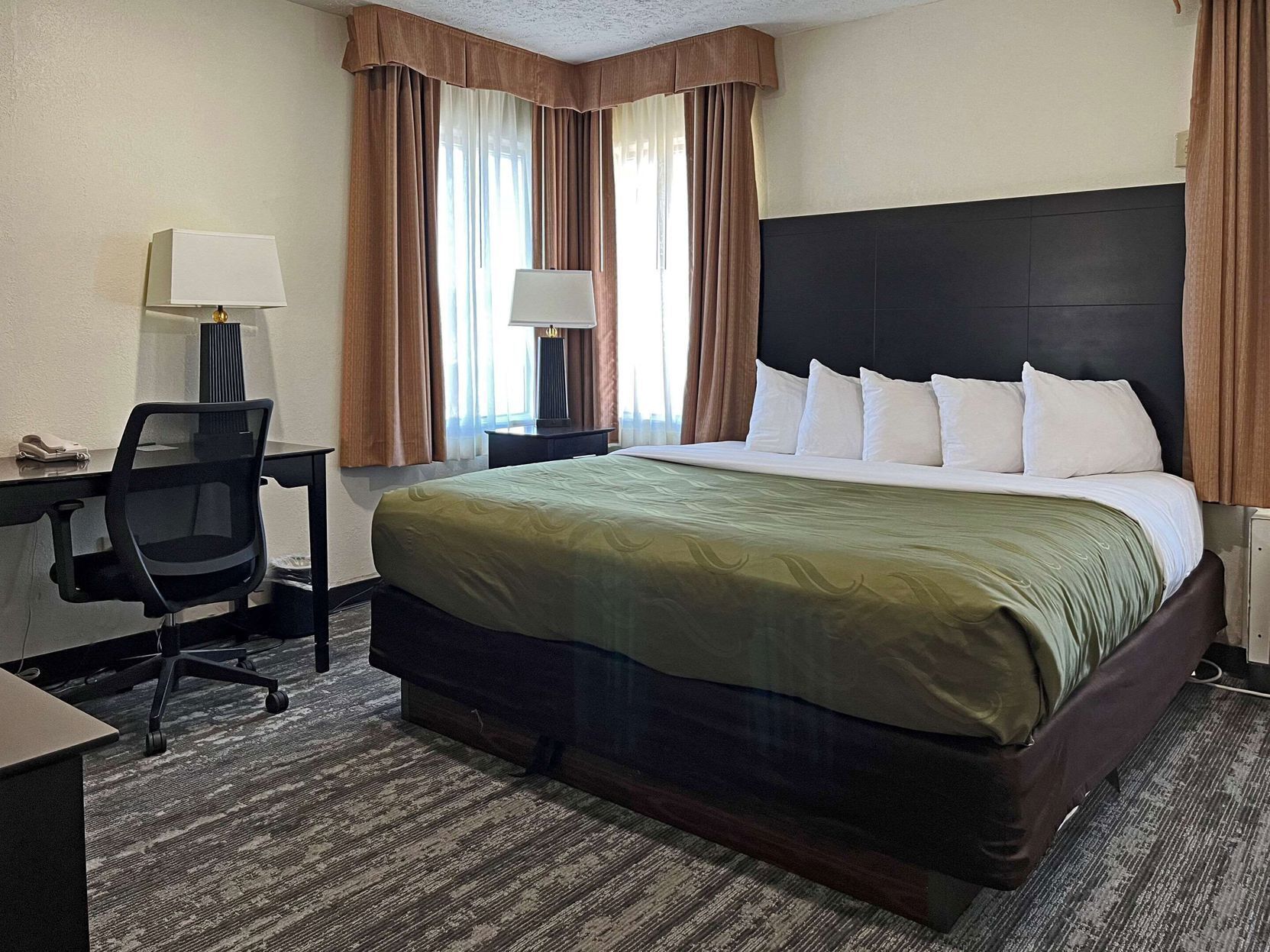 Blackout drapes, iron/ironing board, free cribs/infant beds, free WiFi