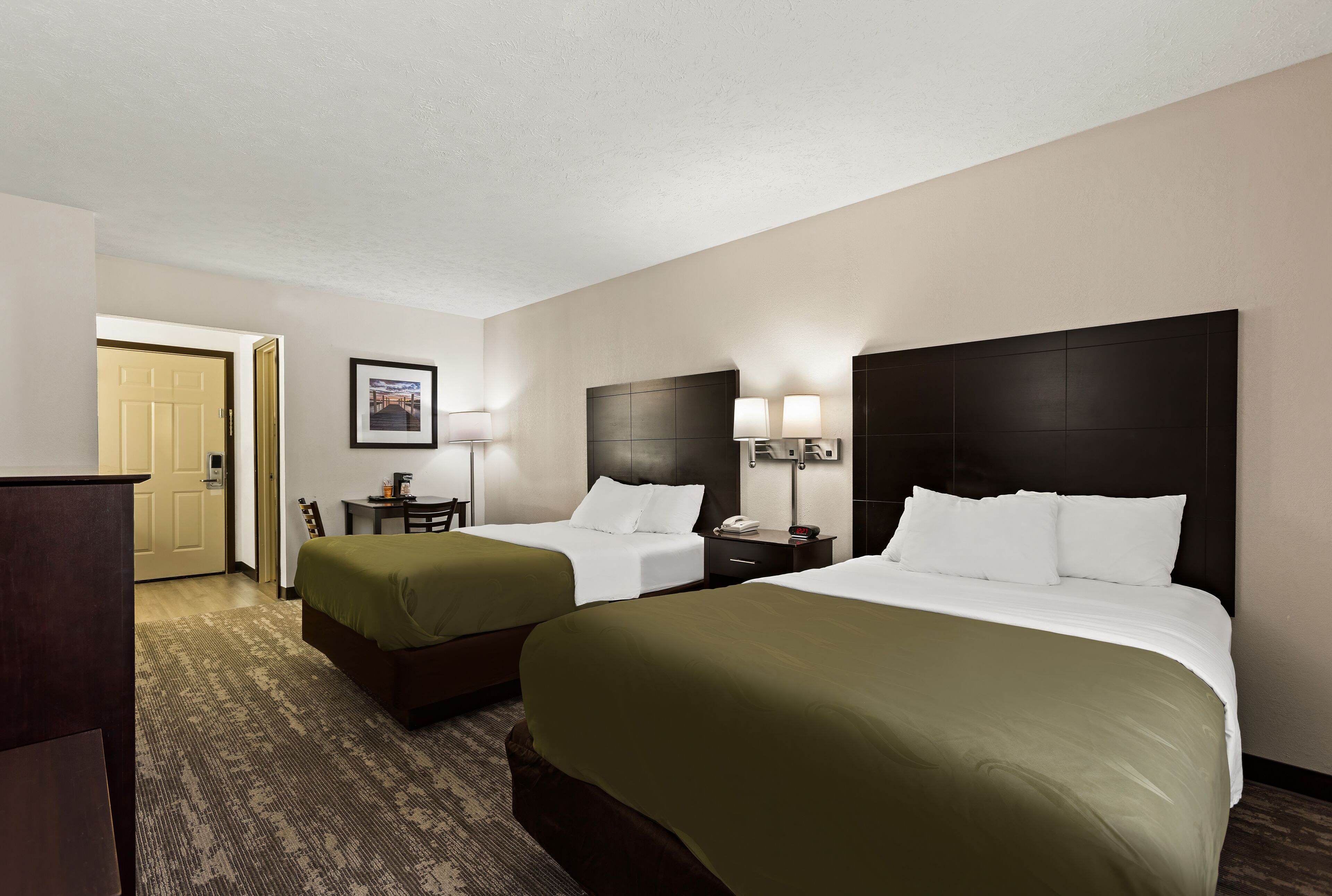 standard room, 2 double beds, non smoking | blackout curtains, iron/ironing board, free cots/infant beds, free wifi