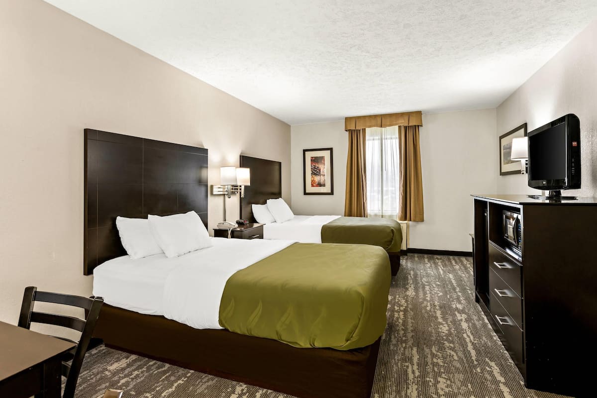 Standard Room, 2 Double Beds, Non Smoking | Blackout drapes, iron/ironing board, free cribs/infant beds, free WiFi