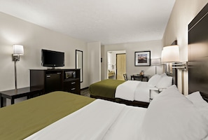 Standard Room, 2 Double Beds, Non Smoking | 1 bedroom, blackout drapes, iron/ironing board, free cribs/infant beds