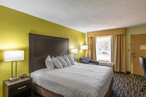 Desk, blackout drapes, iron/ironing board, cribs/infant beds