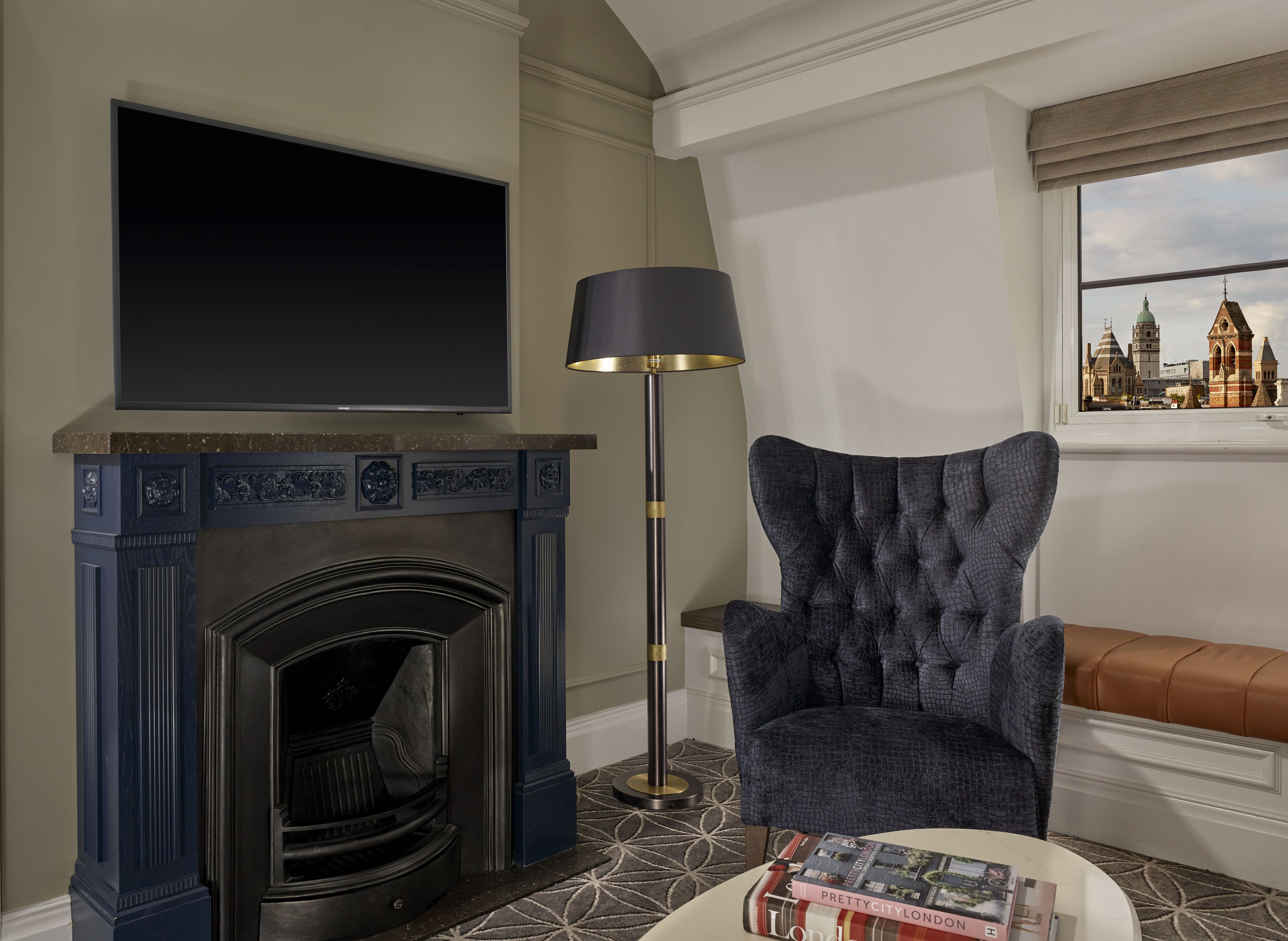 duplex suite | living area | flat-screen tv