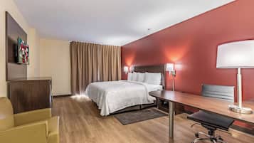 Blackout drapes, cribs (free), rollaway beds (surcharge), WiFi (free)