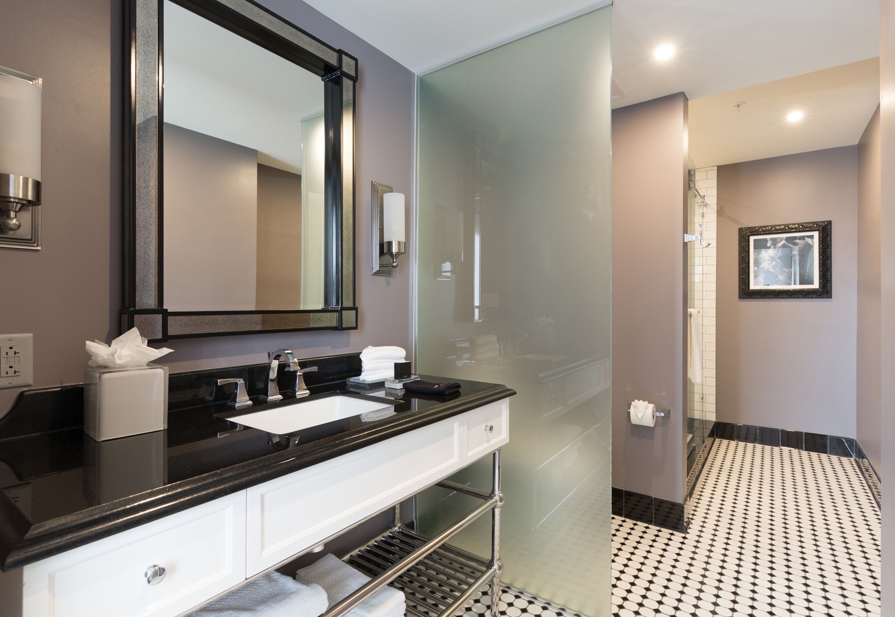 eco-friendly toiletries, hair dryer, towels