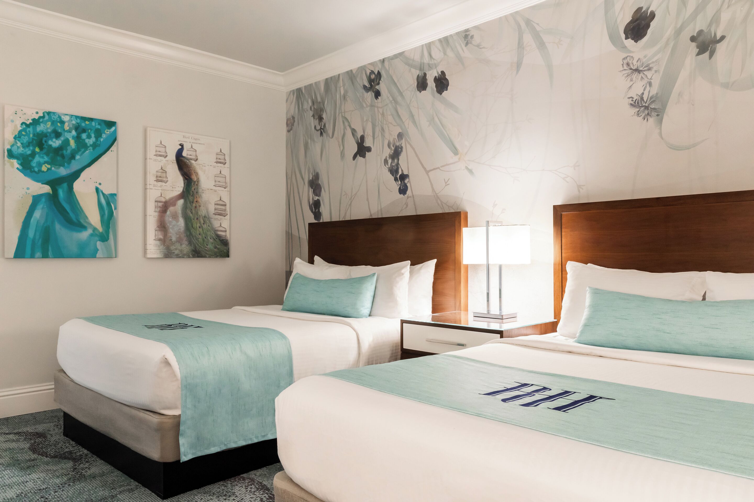Double Queen | Premium bedding, in-room safe, desk, laptop workspace