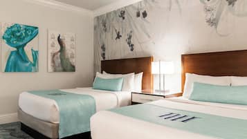 Double Queen | Premium bedding, in-room safe, desk, laptop workspace